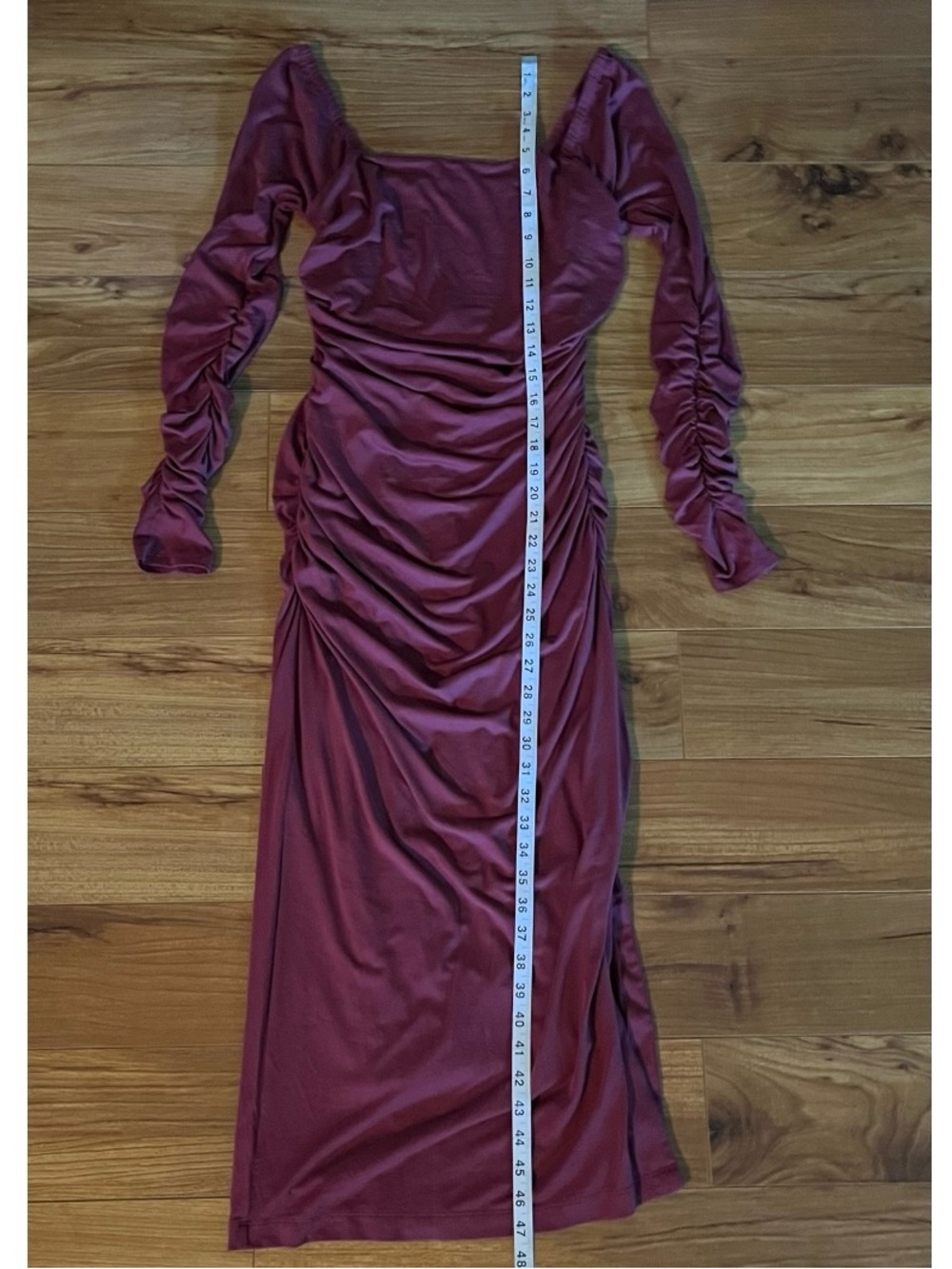 Anthropologie Square Neck Ruched Midi Dress New Small - Picture 8 of 14